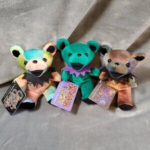 Grateful Dead Cosmic Charlie Stagger Lee St Stephen 7" Bear Plush Lot of 3 NWT